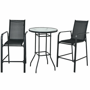 High quality tempered glass tabletop is studier and safer to use Water-wave surface adds a touch of elegance to your outdoors Breathable fabric for cool sitting experience even in the hot summer Brings ultimate comfort with comfortable armrests and footre