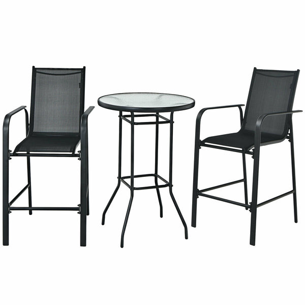 High quality tempered glass tabletop is studier and safer to use Water-wave surface adds a touch of elegance to your outdoors Breathable fabric for cool sitting experience even in the hot summer Brings ultimate comfort with comfortable armrests and footre