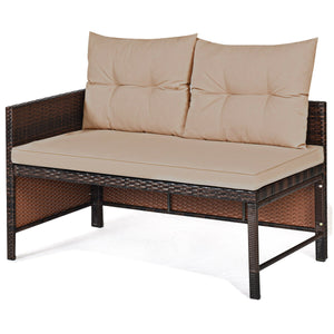 Outdoor sectional sofa  available for 3-4 friends comfortably with a glass table to hold food and drinks <br>Premium transparent tempered glass top  securely placed on the sturdy wicker table  more convenient to clean <br>L-shape design fits any corner of