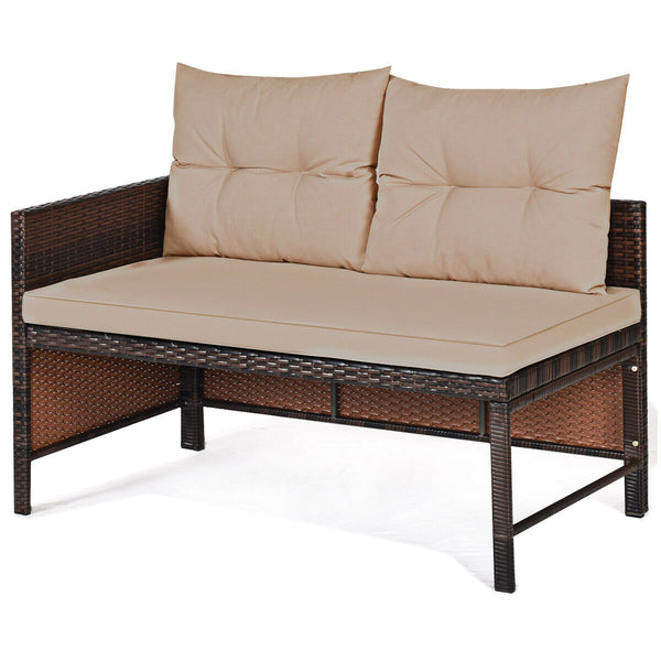 Outdoor sectional sofa  available for 3-4 friends comfortably with a glass table to hold food and drinks <br>Premium transparent tempered glass top  securely placed on the sturdy wicker table  more convenient to clean <br>L-shape design fits any corner of