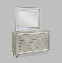 Cristian-Dresser/ Mirror-Champagne<h4><b>Cristian - Dresser - Champagne</b></h4> <table width="100%"><colgroup><col style="width: 30%"> <col style="width: 70%"> </colgroup> <tbody> <tr> <td>Dimensions</td> <td> 62.00"L x 18.25"D x 37.50"H</td> </tr> <tr> 