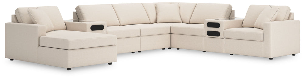 Looking cool and contemporary is great. But when it comes down to it, youâ€™re all about low-maintenance lounging. With the performance fabric on this sectional with chaise, cleaning spills is a breeze. Its customizable modular design caters to your ever-