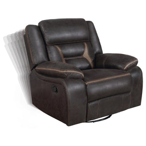 Greer - Upholstered Swivel Glider Recliner Chair - Brown