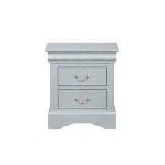 Bring casual elegance into your home with the Louis Phillipe nightstand. This nightstand is a piece that offers any bedroom a sophisticated look. Finished in classic finish with metal hardware, the simple moldings and luxurious pull handles add subtle sty