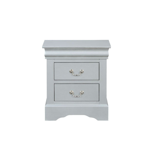 Bring casual elegance into your home with the Louis Phillipe nightstand. This nightstand is a piece that offers any bedroom a sophisticated look. Finished in classic finish with metal hardware, the simple moldings and luxurious pull handles add subtle sty
