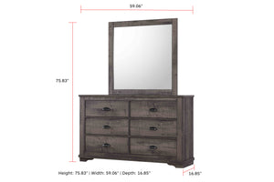 Coralee - King 4 Piece Bedroom Set - Dark Gray