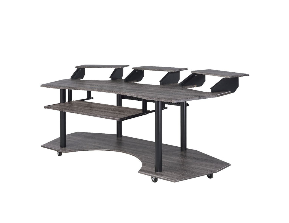 With no detail left unnoticed, this Eleazar Music Recording Studio Desk provides excellent functionality and versatile organizing options. With an extensive desk top design, plenty of workable surface area is left. The multi-funtion hutch is perfect for d