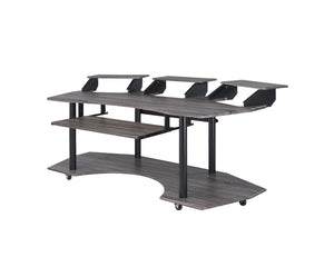 With no detail left unnoticed, this Eleazar Music Recording Studio Desk provides excellent functionality and versatile organizing options. With an extensive desk top design, plenty of workable surface area is left. The multi-funtion hutch is perfect for d