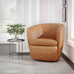 Barolo - Swivel Club Chair (Set of 2) - Vintage Caramel