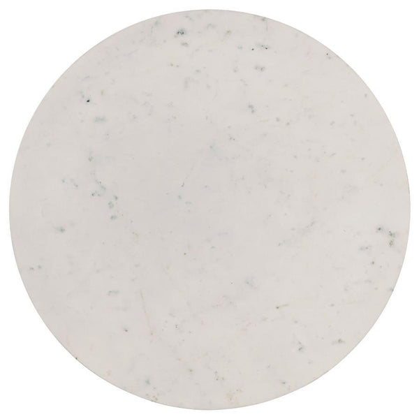 Aldis - Round Marble Top Coffee Table - White And Natural