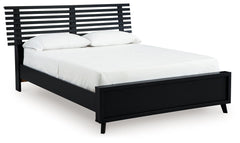 Sophisticated style for the savvy shopper. This panel bed prioritizes affordable, on-trend design. Its subtle replicated texture recalls the natural beauty of wood, highlighting the slatted styling. And a matte black finish savvily suits different approac