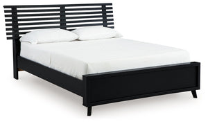 Sophisticated style for the savvy shopper. This panel bed prioritizes affordable, on-trend design. Its subtle replicated texture recalls the natural beauty of wood, highlighting the slatted styling. And a matte black finish savvily suits different approac