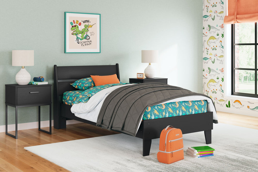 Bringing big style to small living areas, this twin panel platform bed is a smart, space-saving choice for those with an eye for contemporary design. Its clean-lined profile with understated refinements creates such a simple silhouette that works in so ma