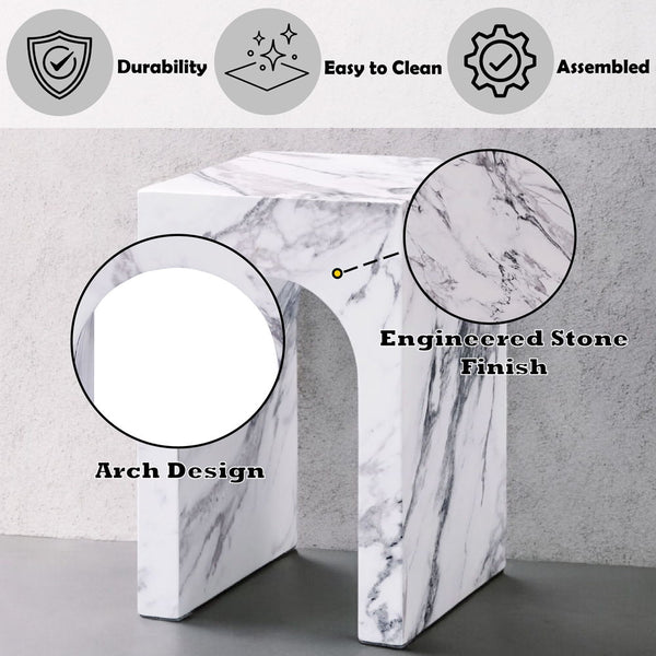 Fritzy - End Table - Engineered Stone Finish
