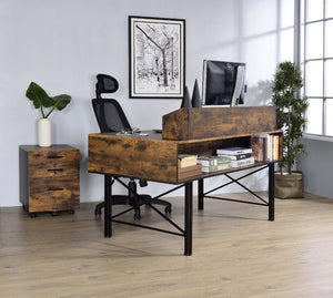 Safea - Desk - Weathered Oak & Black Finish