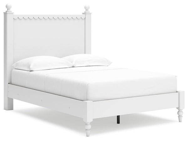 Make morning or bedtime that much more magical with this full panel bed. Charmingly cute with its scalloped detailing, it appeals to both her sense of playful whimsy and your love for modern design. And the bed-'s crisp white finish gives you the versatil