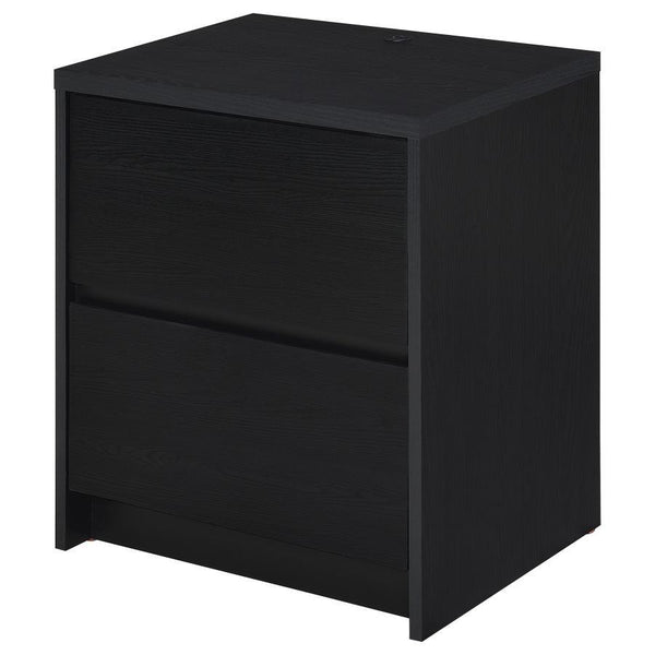 Westpark - 2-Drawer Nightstand LED Lights And USB - Black