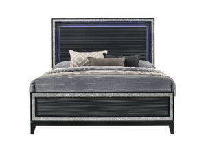 Haiden - Eastern King Bed - Led & Weathered Black Finish