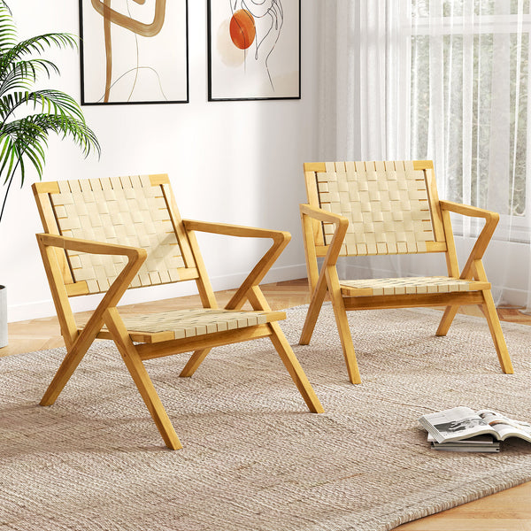 Built to last with solid teak wood construction<br>Slanted backrest for better support and comfort<br>Spacious seat offers ample room for relaxation<br>Webbing design adds elegance and ventilation<br>Wide armrests provide ultimate comfort<br>Sturdy triang