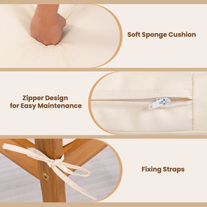 Acacia wood frame is sturdy  long-lasting and non-deformable<br>Soft sponge filling will relieve the pressure on your hip<br>Ergonomic backrest can fit the body of your contour<br>Armrests offer added relaxation for leisure time<br>Zippered cover is detac
