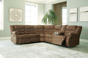 Partymate - Brindle - 3 Pc. - 2-Piece Rec Sectional With Console