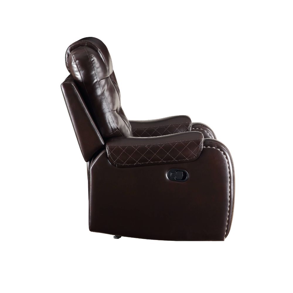 If youâ€™re serious about comfort, then the Braylon motion sofa set is made for you. The dark brown color of the PU upholstery keeps your entertainment area looking sharp. In addition, the diamond tufted patter in the tight back and seat cushions add not 