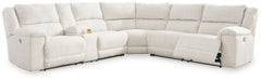 This power reclining sectional complements your contemporary cozy space. Bold block arms accentuated with form-fitting padding lend a high-style silhouette. An ample seating area invites you to sprawl during binge watches and relaxed reading hours alike. 