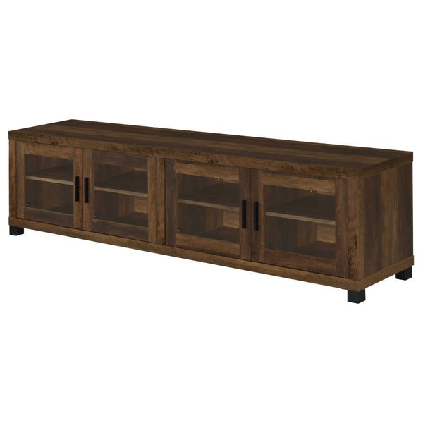 Sachin - 4-Door Engineered Wood TV Stand - Dark Pine