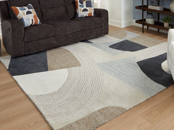  with the high-low construction incorporating eye-catching dimension. Adding a soft feel underfoot