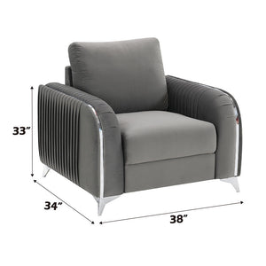 Wenona - Chair - Gray Velvet
