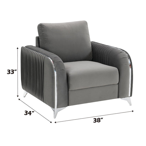Wenona - Chair - Gray Velvet