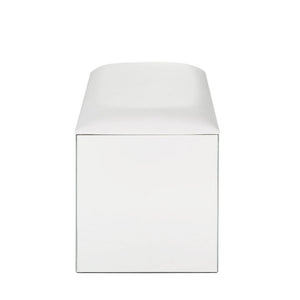  Rectangular Armless Stool (Backless) â€¢ NO Storage (Open Base) â€¢ Stationary Seat â€¢ Padded Seat: PU Cushion â€¢ Beveled Mirrored Finish