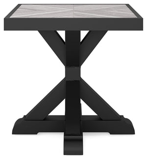 Beachcroft - Black / Light Gray - Square End Table