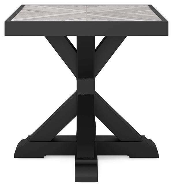 Beachcroft - Black / Light Gray - Square End Table