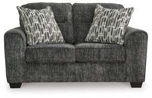  the plush upholstery and dark tri-block legs are a natural complement for so many color schemes. Two accent pillows make the seating eve