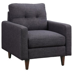 Discover a fusion of contemporary design and luxurious comfort in this accent lounge chair, where horizontal channeling meets the rich texture of bouclÃ© fabric. The thick, clear acrylic frame, crafted with the highest quality, surrounds the upholstered e