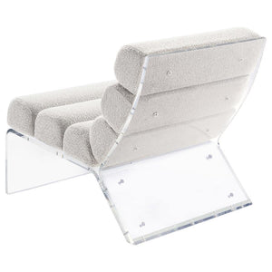 Serreta - Boucle Upholstered Armless Acrylic Chair - Ivory