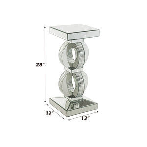Ornat - Accent Table - Mirrored & Faux Diamonds - 28"