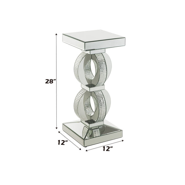 Ornat - Accent Table - Mirrored & Faux Diamonds - 28"