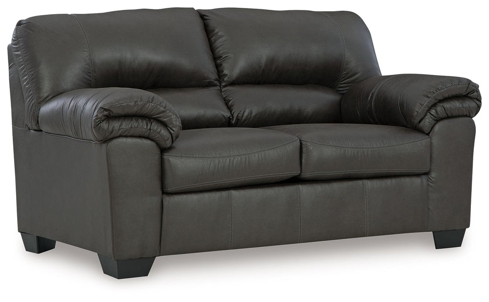 If you love the cool look of leather but long for the warm feel of fabric, youâ€™ll find this loveseat fits the bill beautifully. Rest assured, the textural, multi-tonal upholstery is rich with character and interestâ€”while plush, pillowy cushions merge 