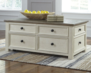  serve and showcase your favorite things with this lift top coffee table. Its textured antique white finish creates a vintage two-tone look that will endure for years.<br><br><b>Additional Dimensions</b><br><ul><li>Lift top extended height: 28.75-"<