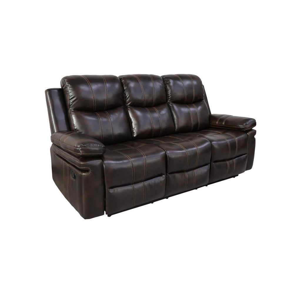 The Kellen Dual Recliner Sofa in rich brown seamlessly blends durability, comfort, and thoughtful design. Built with premium hardwood and plywood frames, this sofa ensures long-lasting stability and support. The plush, resilient foam cushions and advanced