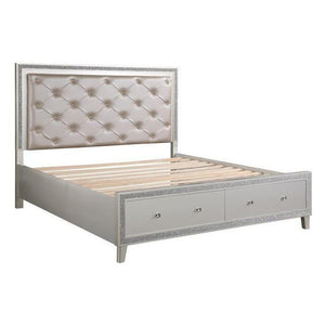 Box Spring Not RequiredPadded Headboard & Storage Footboard Button Tufted HeadboardRaised Molding Trim<br/><br/><b>Product Features</b><ul><li>Box Spring Not Requiredâ€§Padded Headboard & Storage Footboardâ€§ Button Tufted Headboardâ€§Raised Molding Trim<