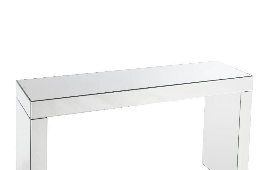 Simple, bold, and appealing, the Noralie Writing Desk will give your workplace a distinct yet clean look. The brilliant mirrored finish on the desk adds depth and dimension to your space, creating the illusion of space in any small room. Cool sled base gi
