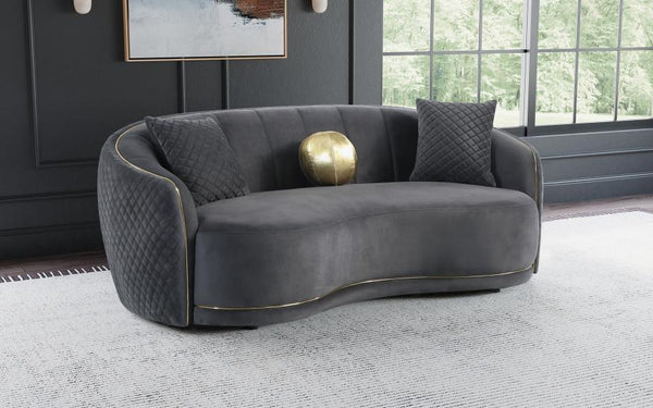  it boasts a gently curved kidney silhouette that creates a rich