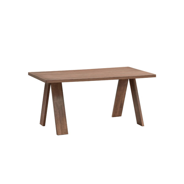 With its elegant walnut finish is a centerpiece of sophistication and warmth. Its rectangular design and sturdy legs offer both style and durability, perfect for everyday meals or special gatherings. The rich walnut tones complement a variety of chair sty
