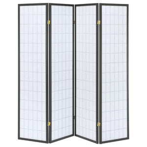 Roberto - 4-Panel Room Divider Folding Shoji Screen - Dark Gray