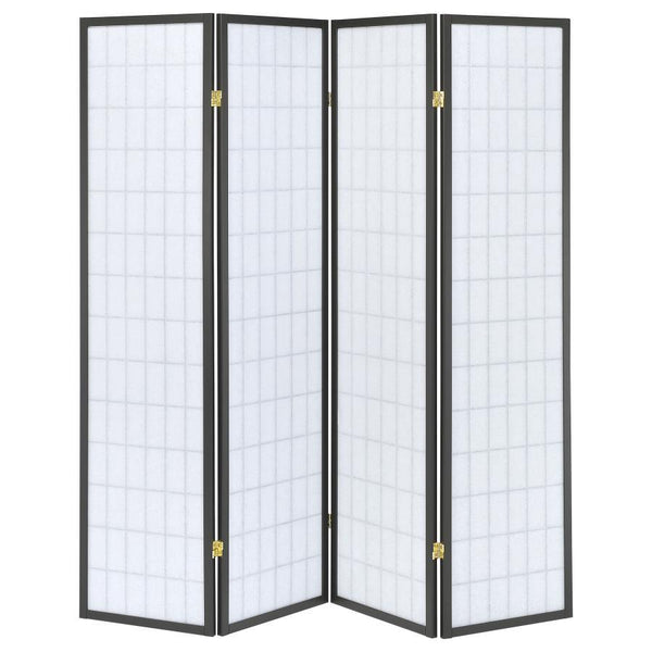 Roberto - 4-Panel Room Divider Folding Shoji Screen - Dark Gray