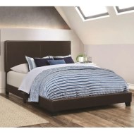Dorian Brown Upholstered Leatherette Full Bed