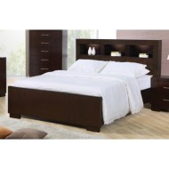 Jessica King Contemporary Bed with Storage Headboard and Built in Lighting